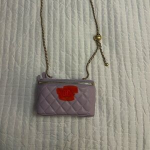 Small Lavender Quilted Vanity Crossbody Bag